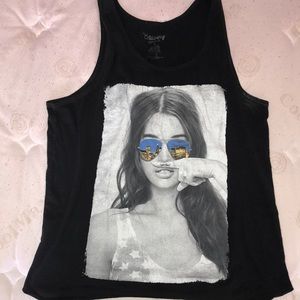 Black tank top with graphic